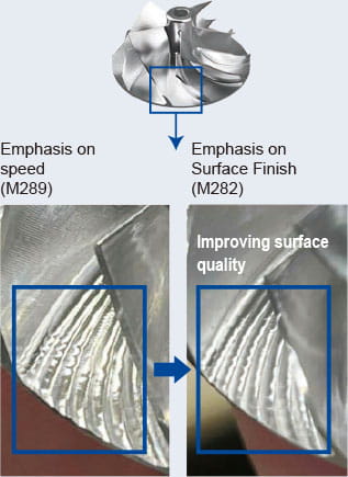 Example of improving surface quality in impeller machining