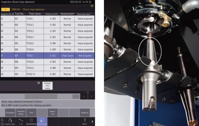 Stuck chips detection function