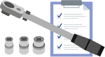 Check lists and torque wrench