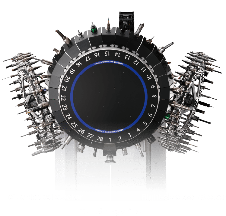 Left tool stocker Turret magazine Right tool stocker
