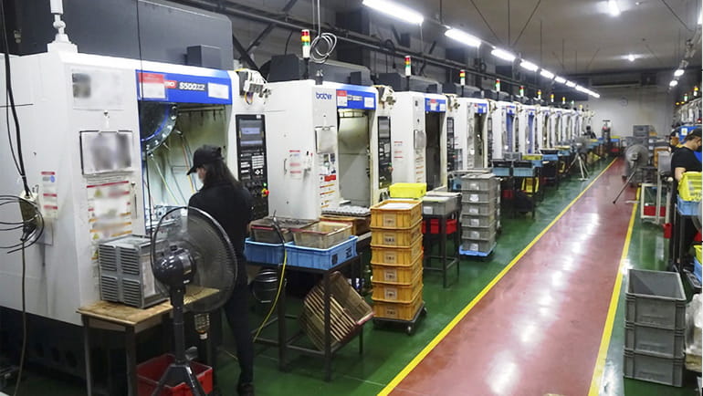 SPEEDIO machines lined up in the factory