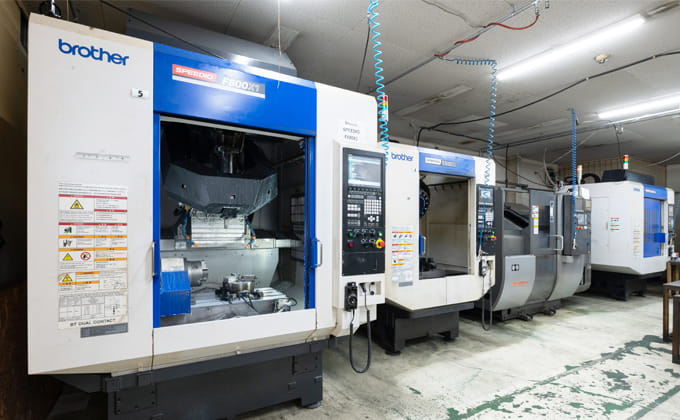 SPEEDIO machining centers lined up in the factory