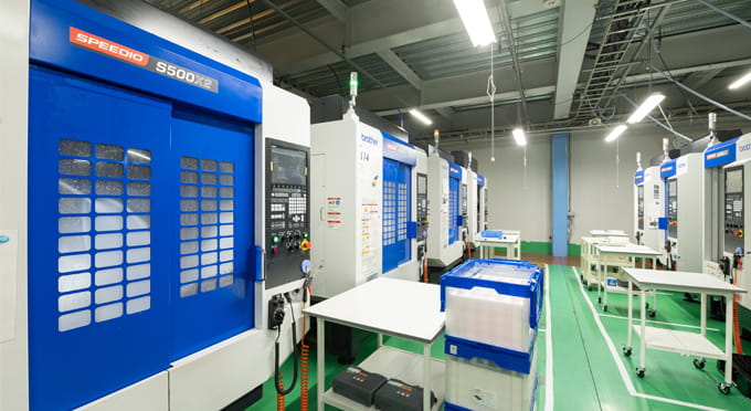 SPEEDIO lined up in the workshop