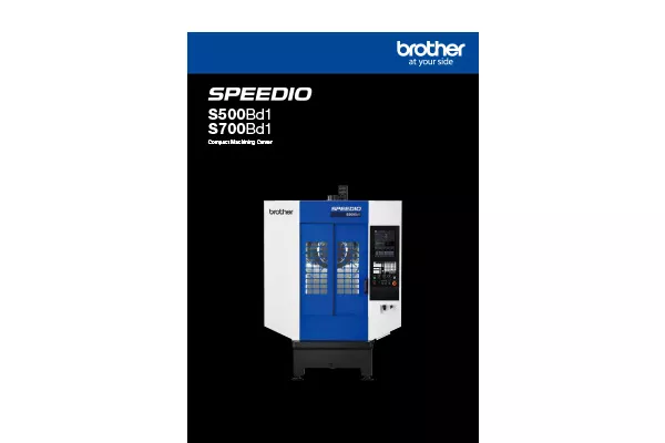 Compact Machining Center S500Bd1/S700Bd1 catalog cover